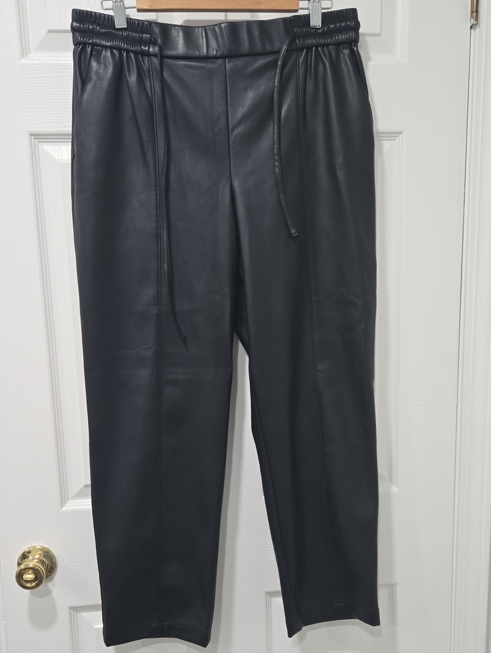 Loft Black Faux Leather Pants - Classic Pull-On Style